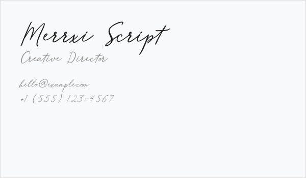 Merrxi Script Business Card