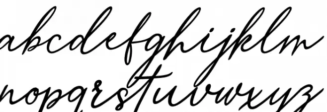 Merrxi Script Schriftart Kleinbuchstaben