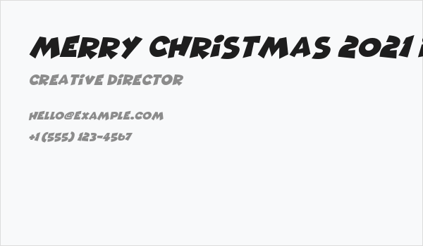 Merry Christmas 2021 Italic Business Card