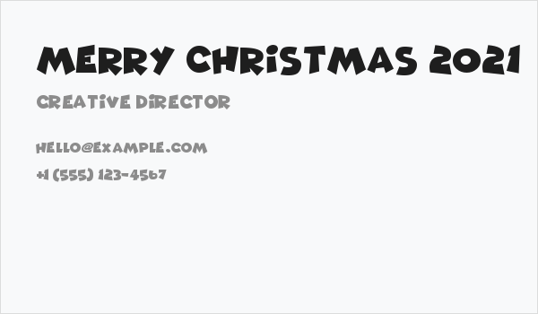 Merry Christmas 2021 Business Card