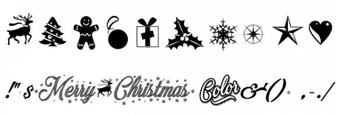 Merry Christmas Color Regular Font OTHER CHARS