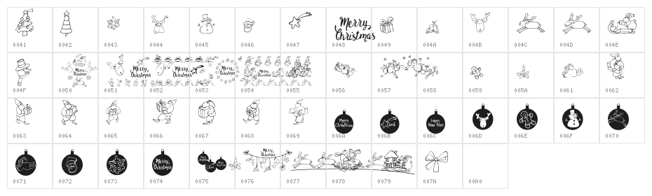 Merry Christmas Character Map