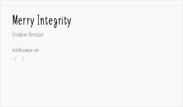Merry Integrity Business Card