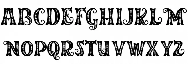 Merry Jolly Ornament Schriftart Groß