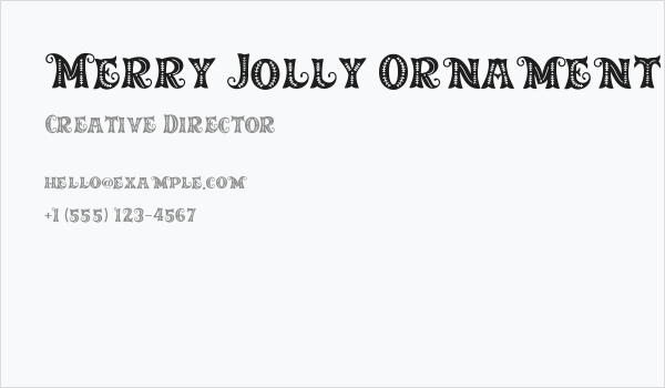 Merry Jolly Ornament Business Card