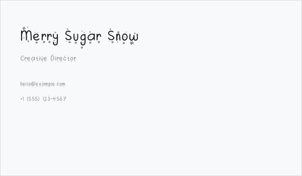 Merry Sugar Snow Business Card