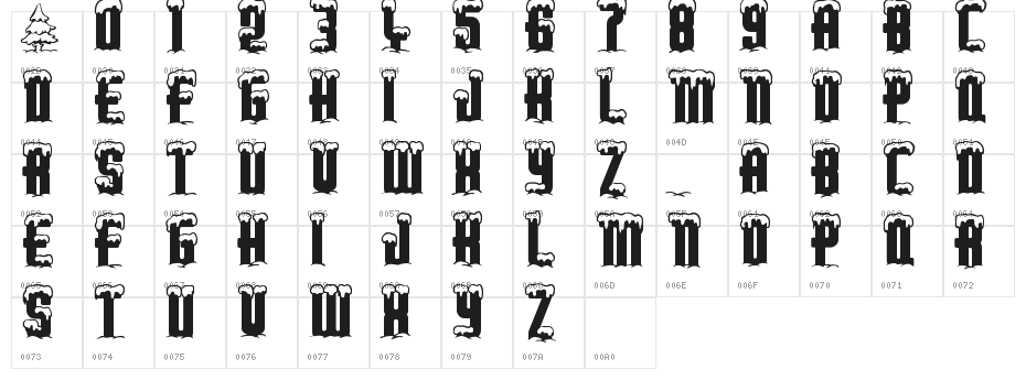Merry Xmas Character Map