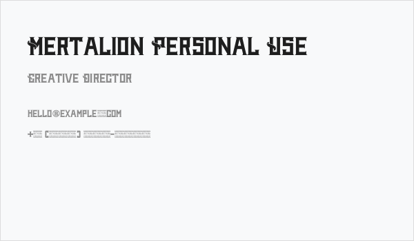 Mertalion Personal Use Business Card
