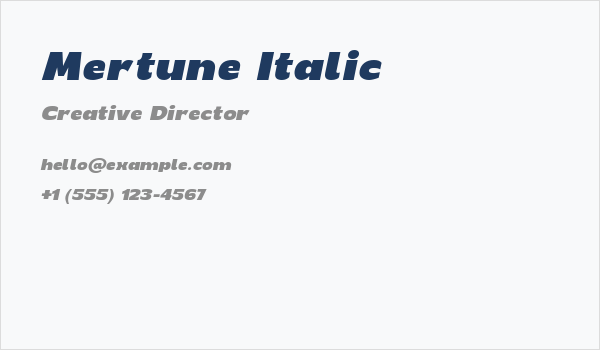 Mertune Italic Business Card