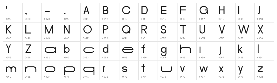 Merula-Long Character Map