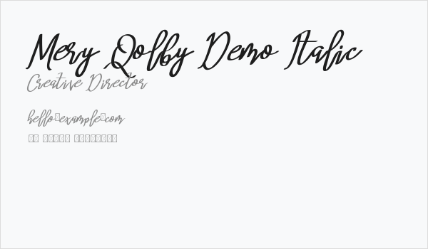 Mery Qolby Demo Italic Business Card