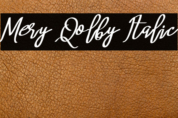 Mery Qolby Italic Font examples