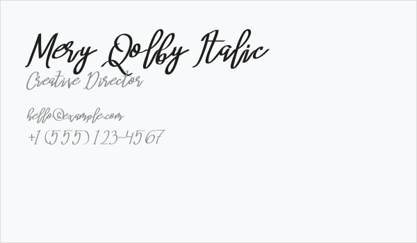 Mery Qolby Italic Business Card