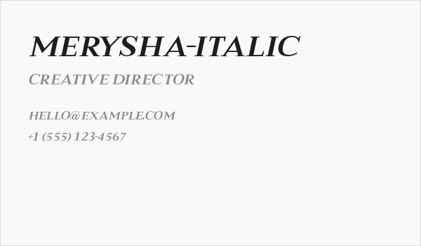 Merysha-Italic Business Card