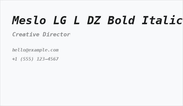 Meslo LG L DZ Bold Italic Business Card