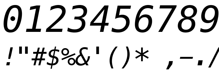 Meslo LG M DZ Italic フォント その他の文字