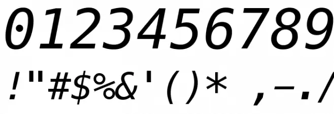 Meslo LG M DZ Italic Polices AUTRES CHARS