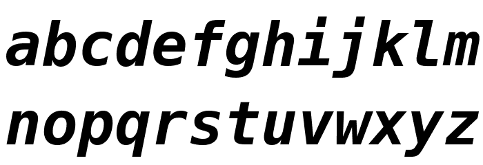 Meslo LG S DZ Bold Italic Font LOWERCASE