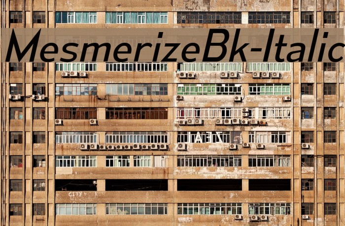 MesmerizeBk-Italic Font examples