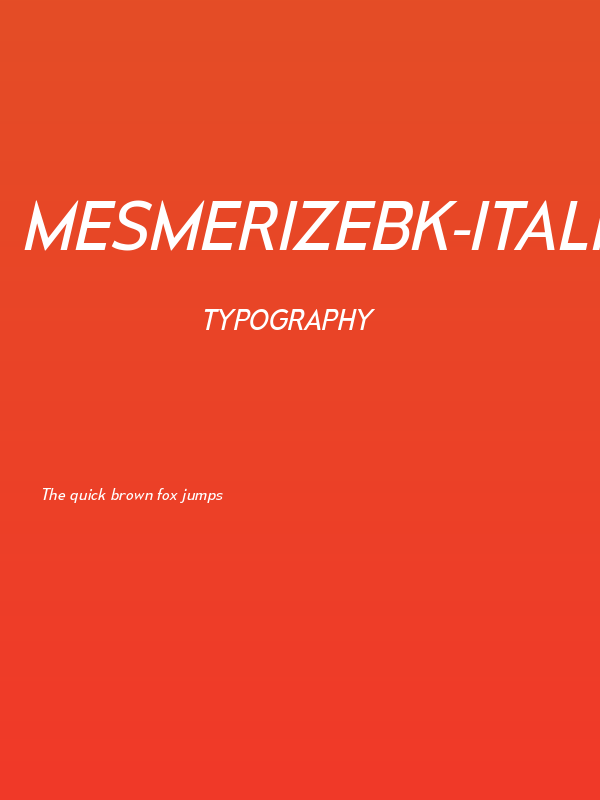MesmerizeBk-Italic Poster