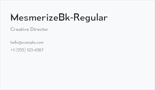 MesmerizeBk-Regular Business Card
