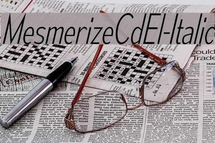 MesmerizeCdEl-Italic Font examples