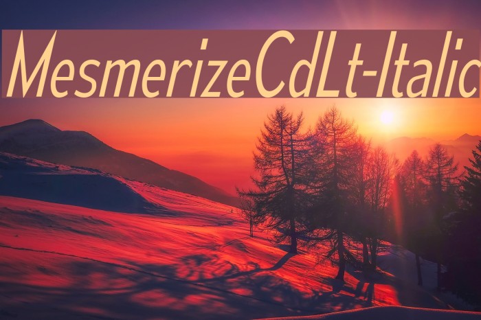 MesmerizeCdLt-Italic Font examples