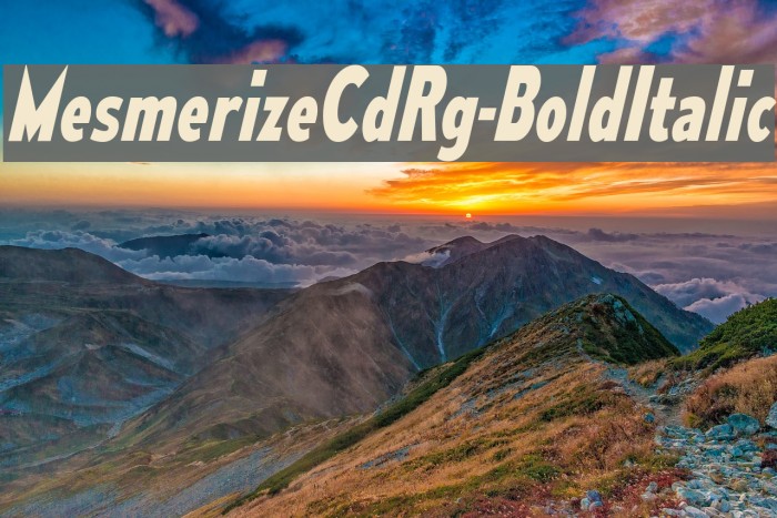 MesmerizeCdRg-BoldItalic Font examples