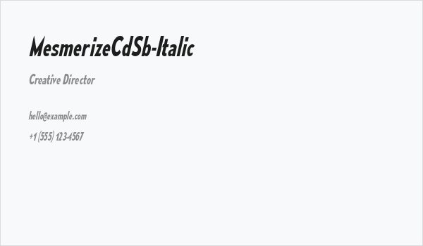 MesmerizeCdSb-Italic Business Card