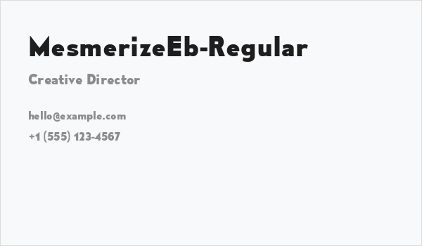 MesmerizeEb-Regular Business Card