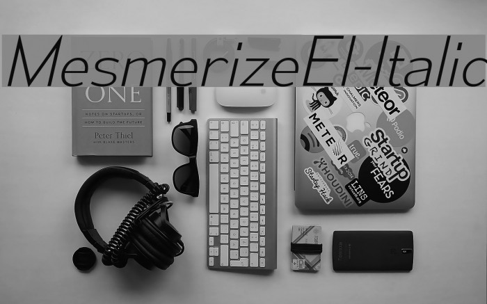 MesmerizeEl-Italic Font examples