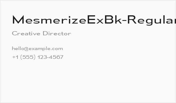 MesmerizeExBk-Regular Business Card