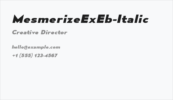 MesmerizeExEb-Italic Business Card