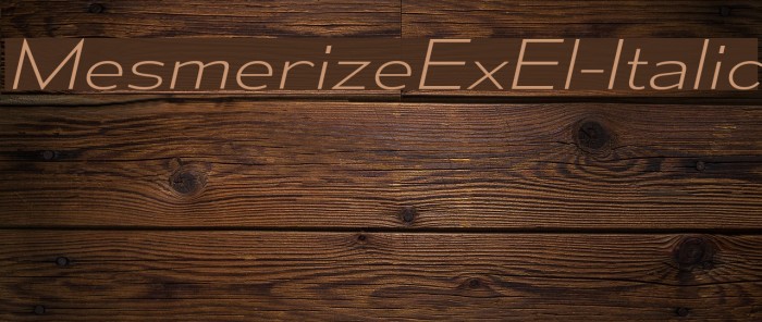 MesmerizeExEl-Italic Font examples