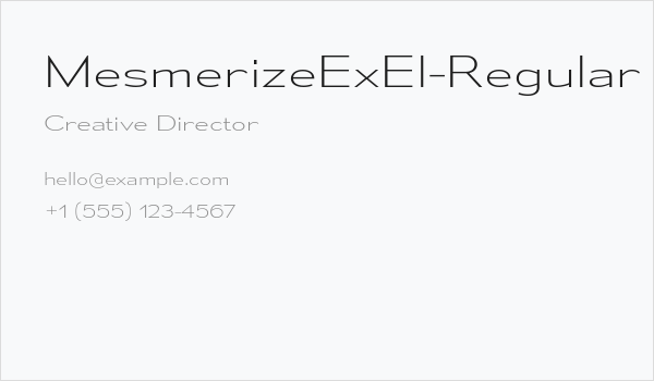 MesmerizeExEl-Regular Business Card