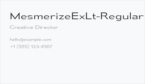 MesmerizeExLt-Regular Business Card