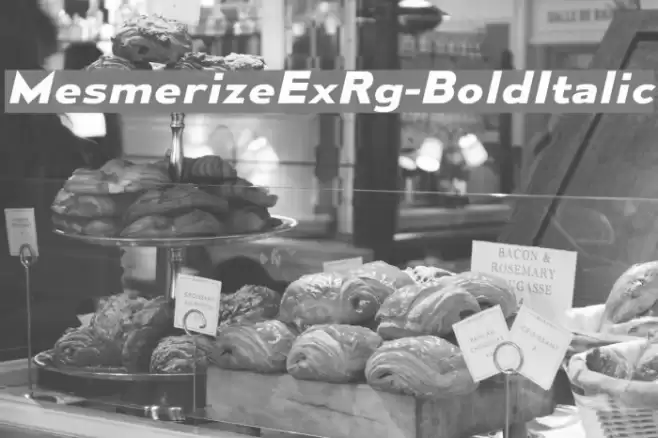 MesmerizeExRg-BoldItalic Font examples