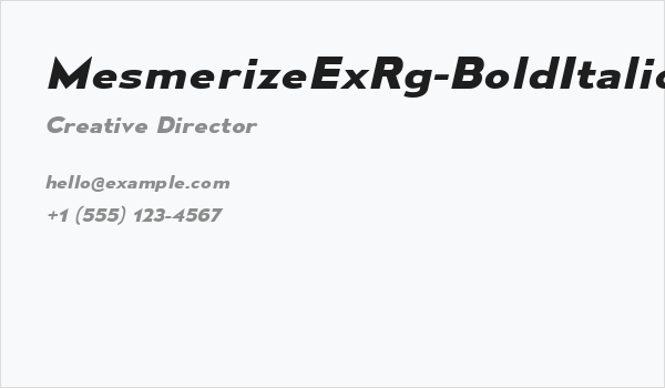 MesmerizeExRg-BoldItalic Business Card