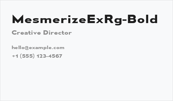 MesmerizeExRg-Bold Business Card