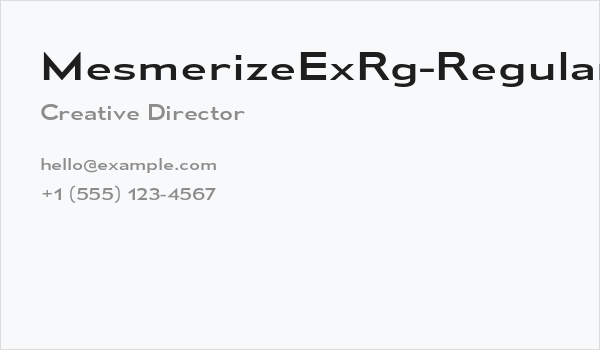 MesmerizeExRg-Regular Business Card