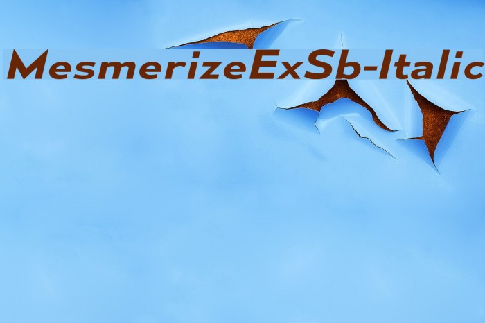 MesmerizeExSb-Italic Font examples
