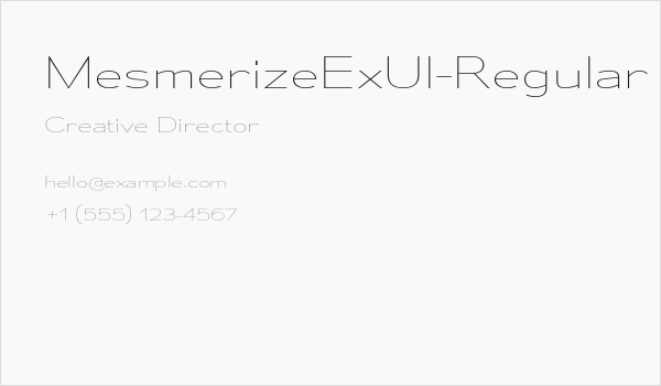 MesmerizeExUl-Regular Business Card