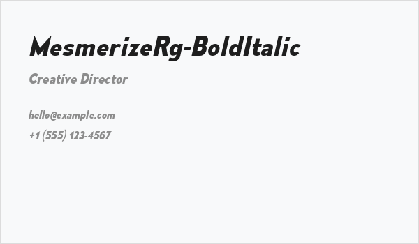 MesmerizeRg-BoldItalic Business Card