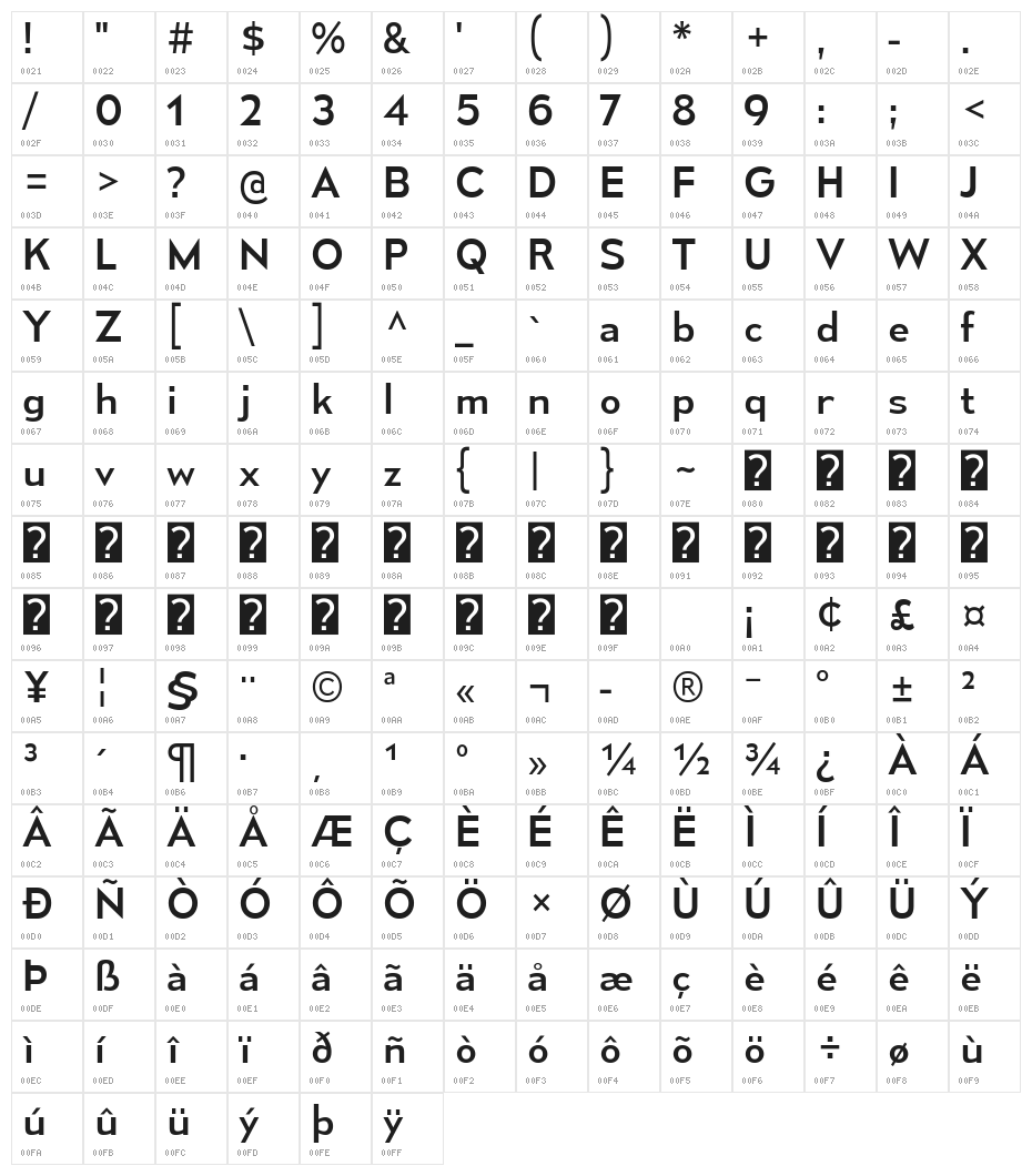 MesmerizeRg-Regular Character Map