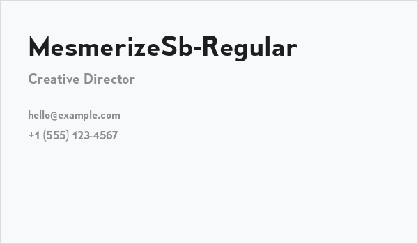 MesmerizeSb-Regular Business Card