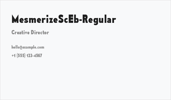MesmerizeScEb-Regular Business Card