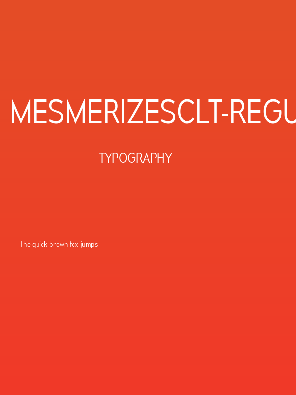 MesmerizeScLt-Regular Poster