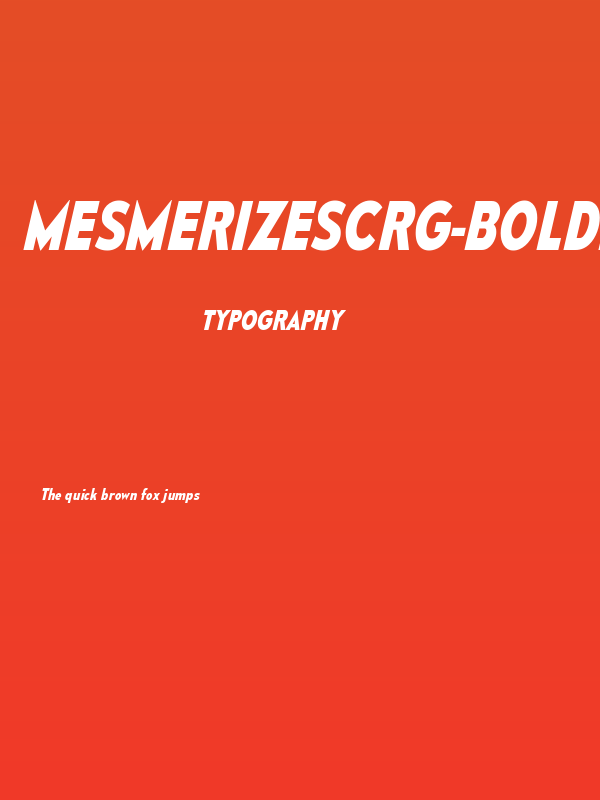 MesmerizeScRg-BoldItalic Poster