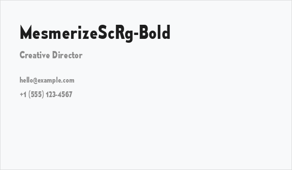 MesmerizeScRg-Bold Business Card