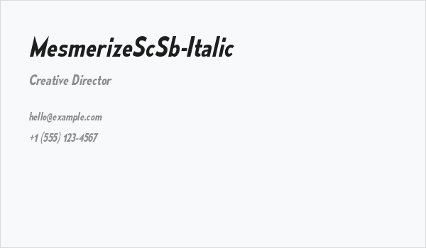 MesmerizeScSb-Italic Business Card
